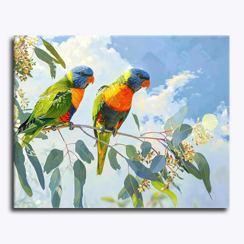 Rainbow Lorikeets in Nature – Paint by Numbers - My Store