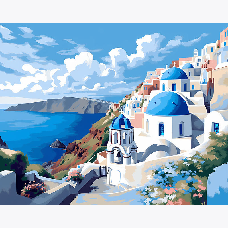 Santorini Blue – Paint by Numbers