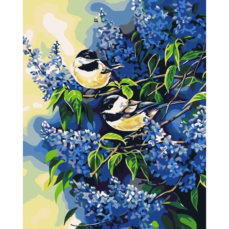 Chickadee & Lilacs – Paint by Numbers - My Store
