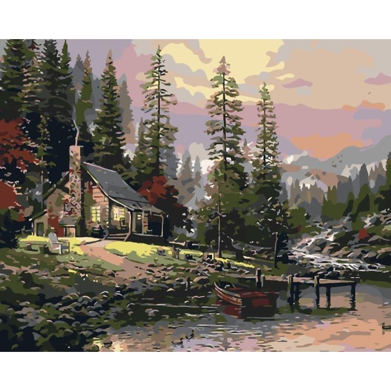 Serene Cabin – Paint by Numbers - My Store
