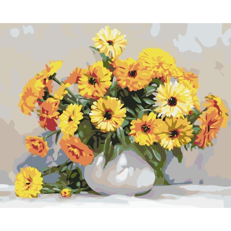 Sunburst Blossoms – Paint by Numbers - My Store