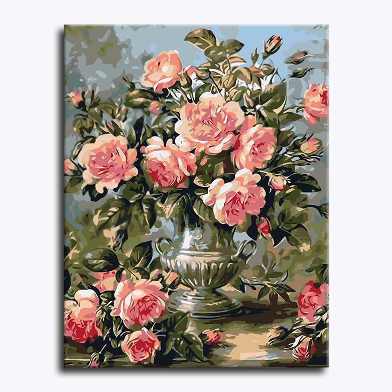Blush Pink Roses – Paint by Numbers - My Store