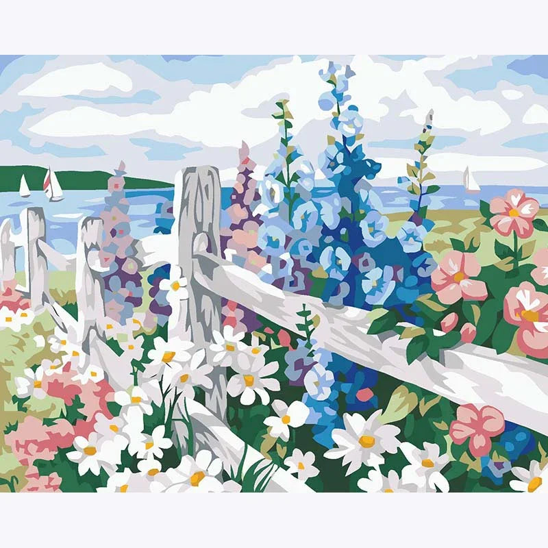 Floral Shorescape – Paint by Numbers - My Store