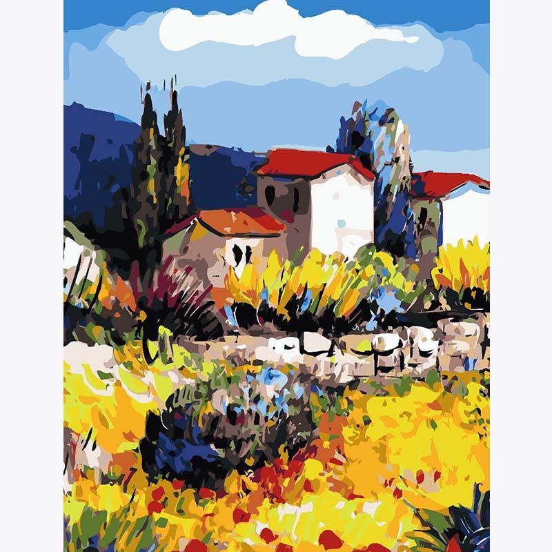 Sunny Hillside – Paint by Numbers