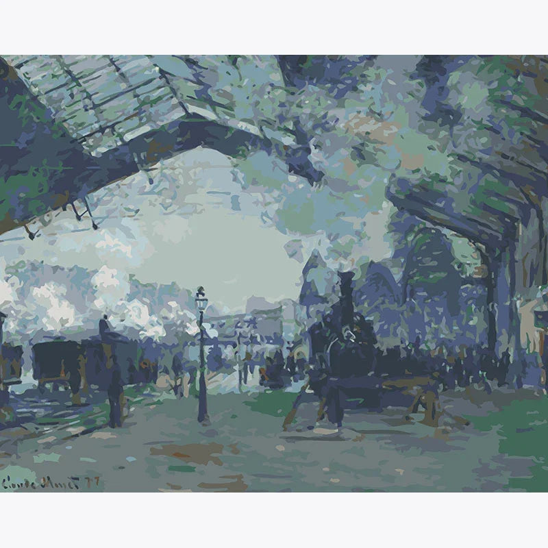 La Gare Saint-Lazare by Claude Monet – Paint by Numbers