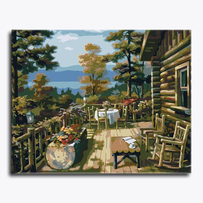 Cabin Porch View – Paint by Numbers - My Store