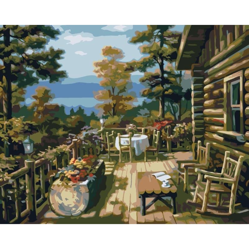 Cabin Porch View – Paint by Numbers - My Store