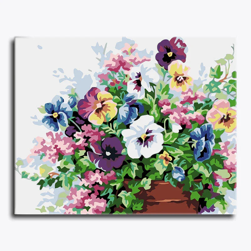 Pansy Blooms – Paint by Numbers - My Store