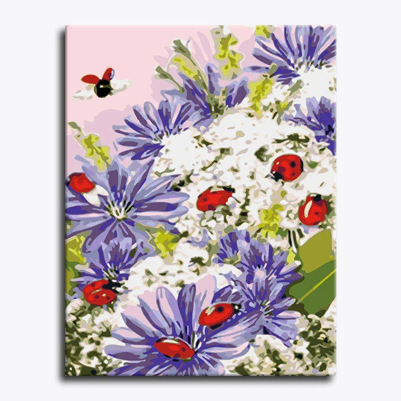 Ladybugs with Wildflowers – Paint by Numbers - My Store