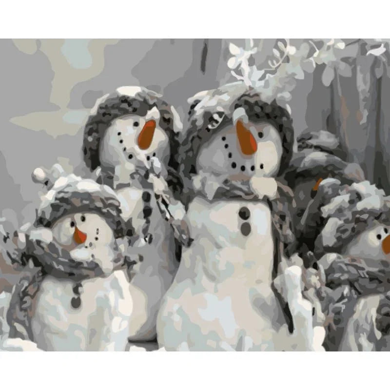 Snowman Family – Paint by Numbers - My Store
