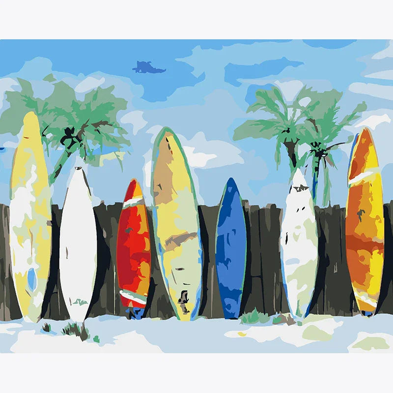 Surf & Palms – Paint by Numbers - My Store