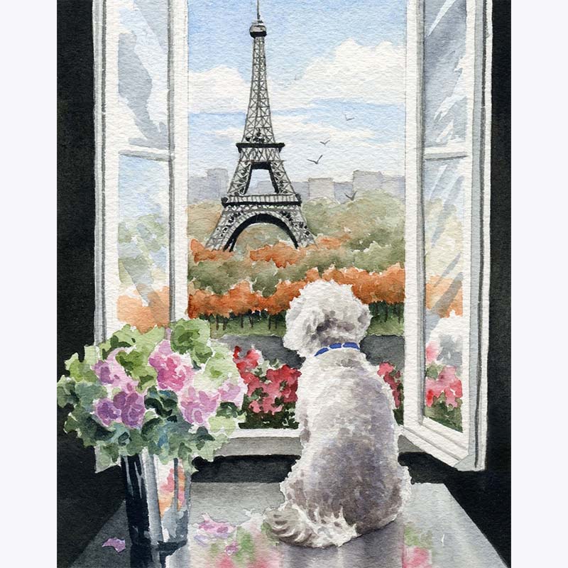 Parisian Pup View – Paint by Numbers - My Store