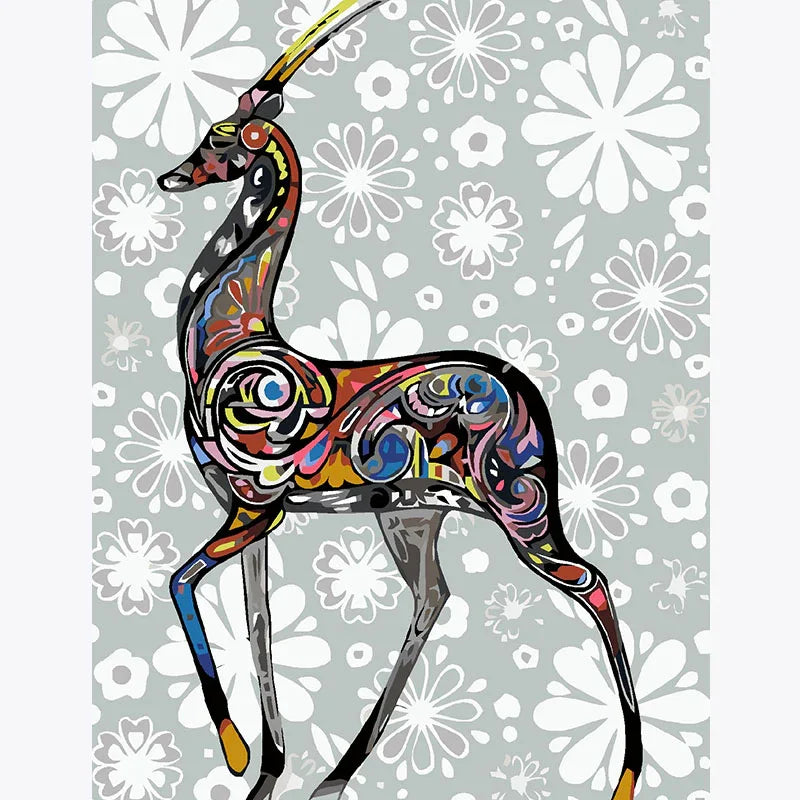 Flowered Gazelle – Paint by Numbers - My Store