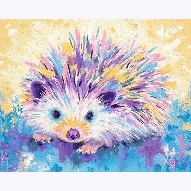 Playful Hedgehog – Paint by Numbers - My Store