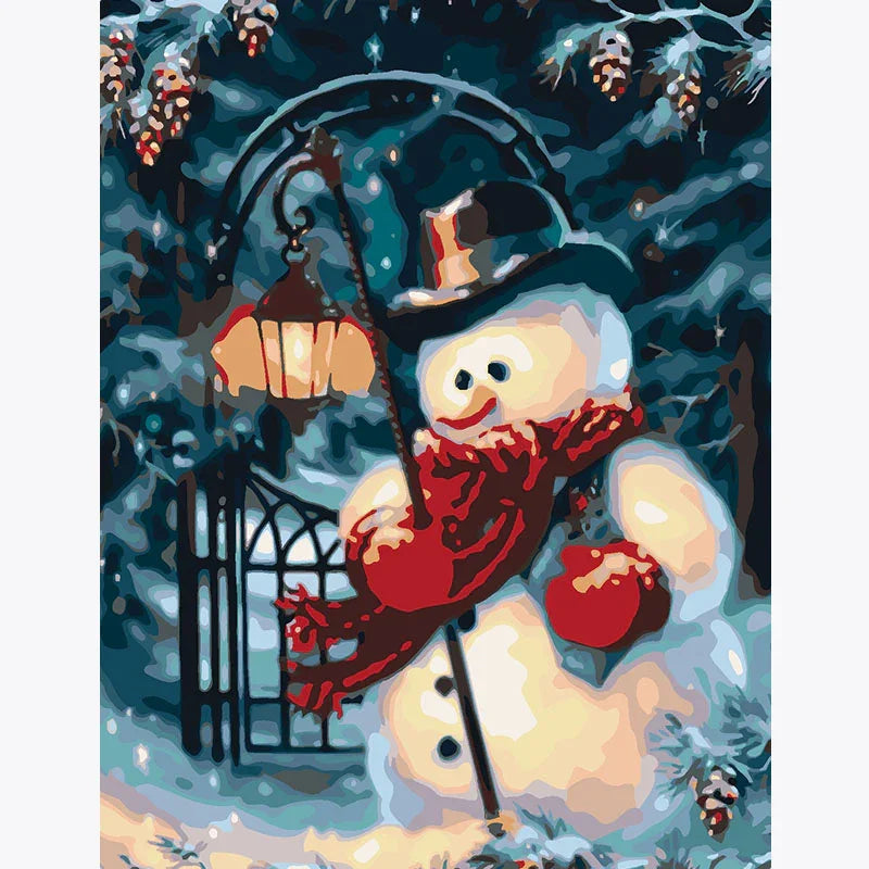 Snowman Lantern – Paint by Numbers - My Store