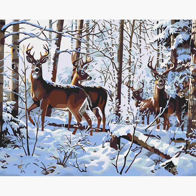 Winter Deer – Paint by Numbers - My Store