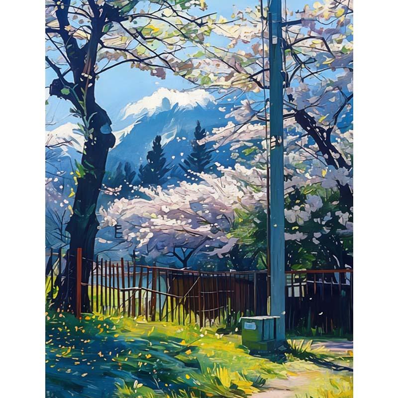 Sakura Street – Paint by Numbers