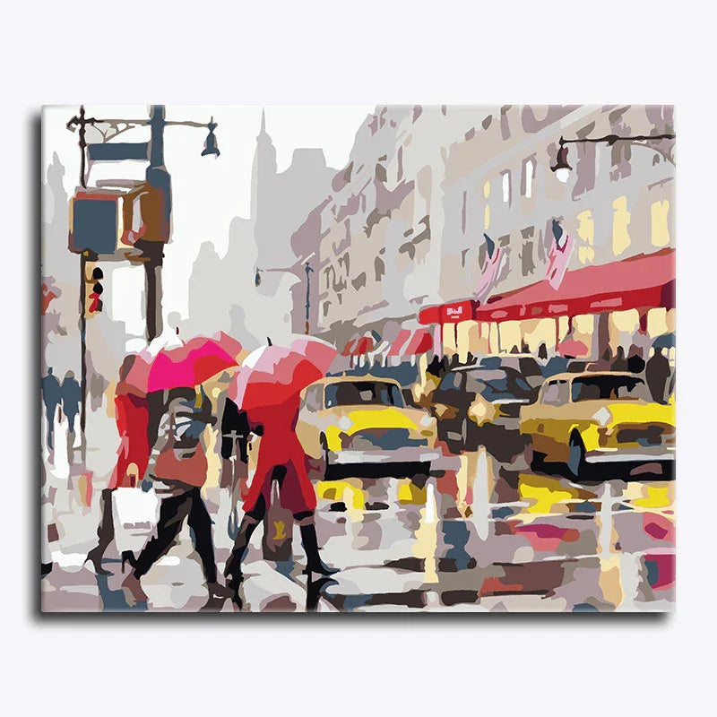 Rainy Street – Paint by Numbers - My Store