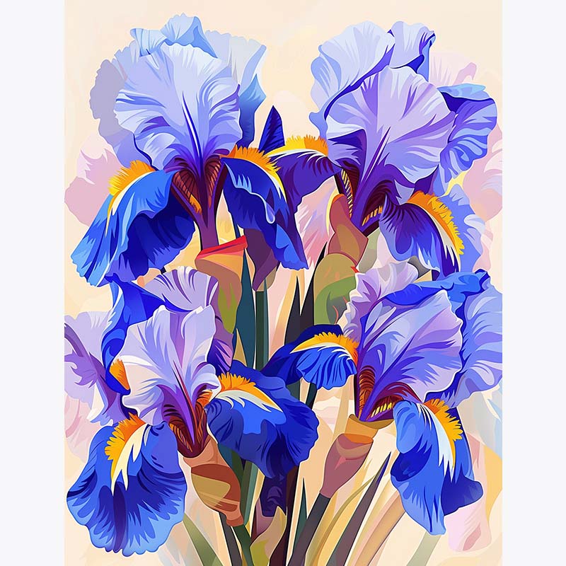 Violet Irises – Paint by Numbers