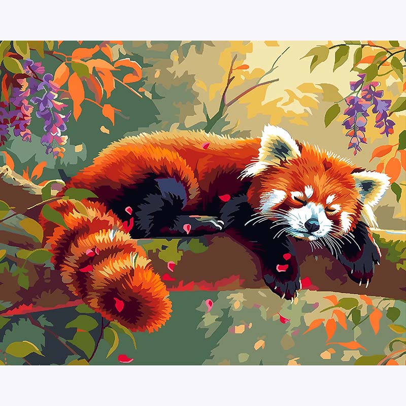 Red Panda Nap – Paint by Numbers