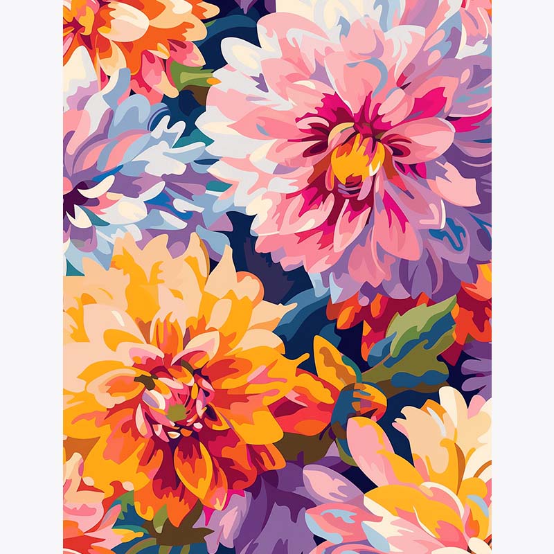 Floral Blaze – Paint by Numbers