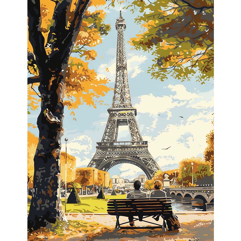 Golden Hour in Paris – Paint by Numbers