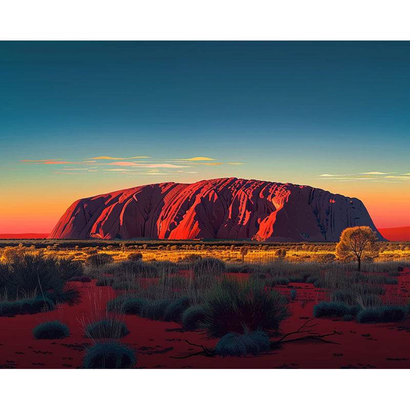 Sunset over Uluru (Ayers Rock) in the Australian Outback