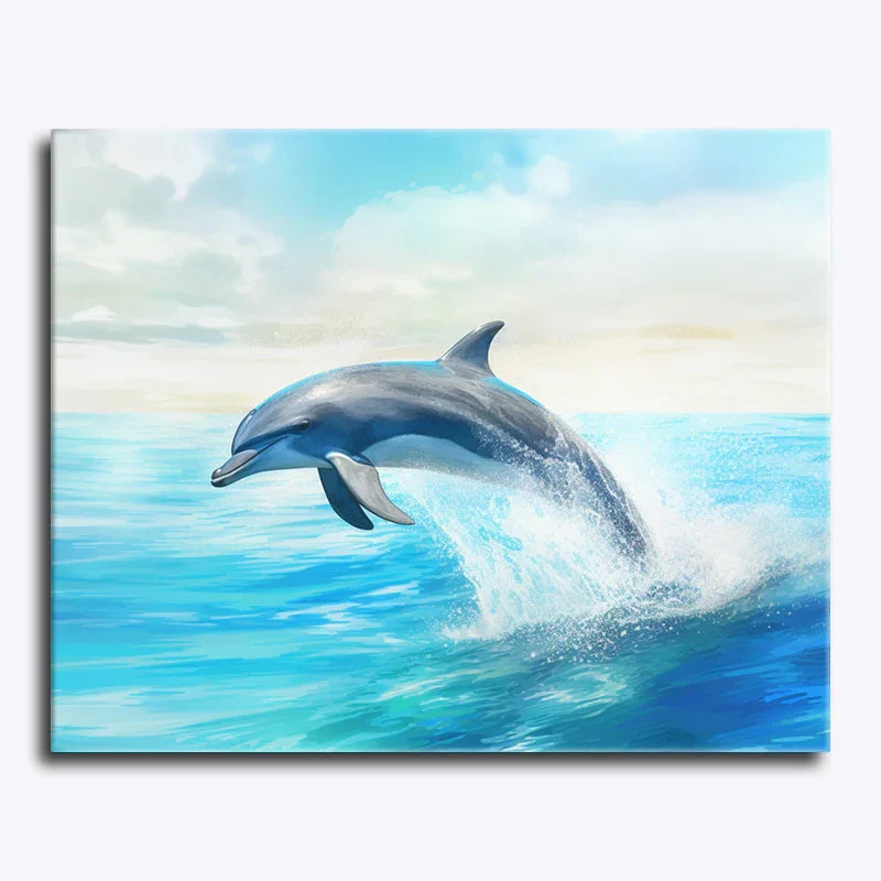 Dolphin's Joyful Leap – Paint by Numbers - My Store