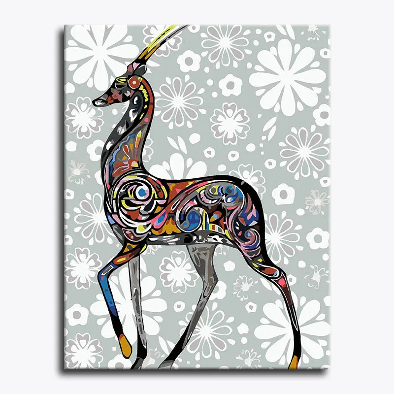 Flowered Gazelle – Paint by Numbers - My Store