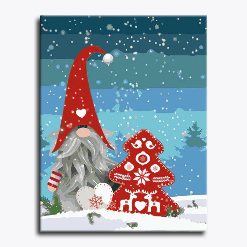 Gnome and Tree Christmas – Paint by Numbers - My Store