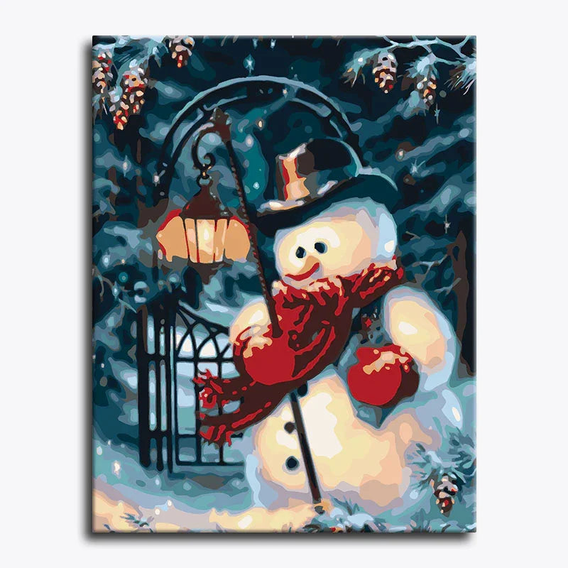 Snowman Lantern – Paint by Numbers - My Store