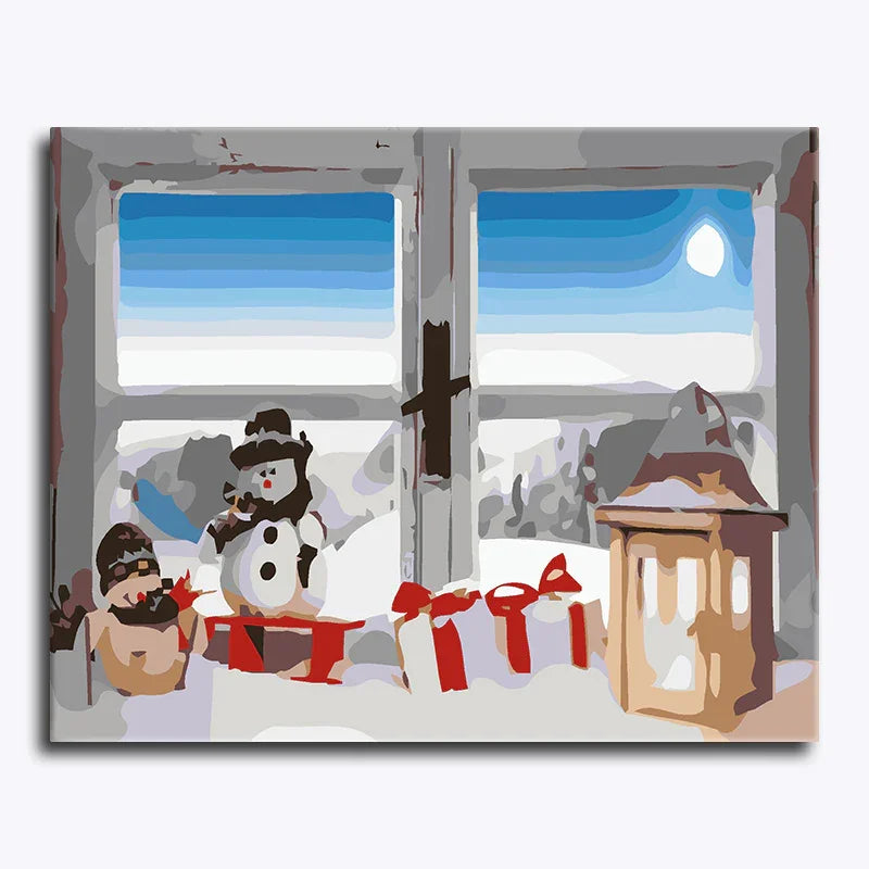 Snowman’s View – Paint by Numbers - My Store