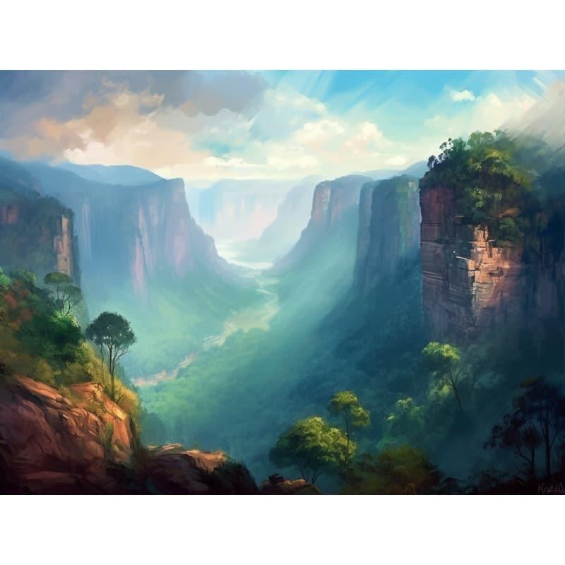 Misty Blue Mountains – Paint by Numbers - My Store