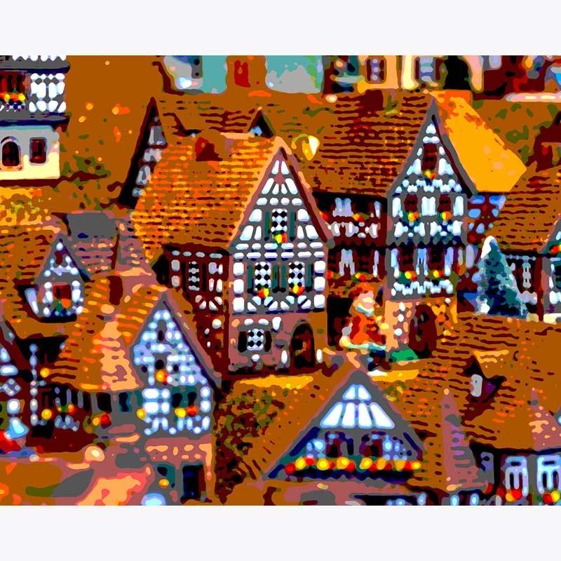 Gingerbread Village – Paint by Numbers