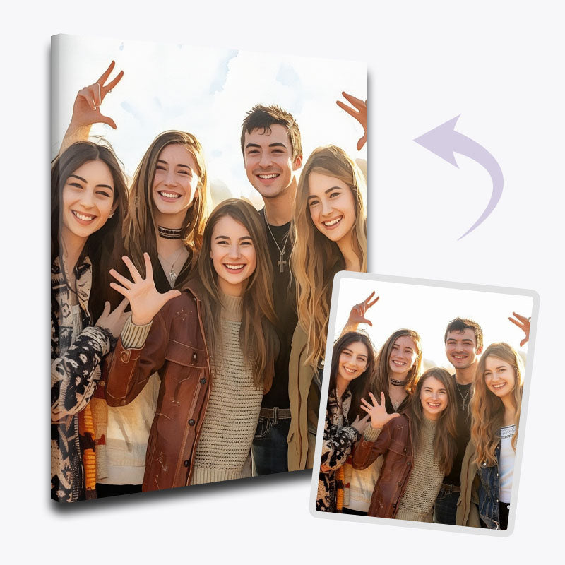 Custom friends paint by numbers kit from photo