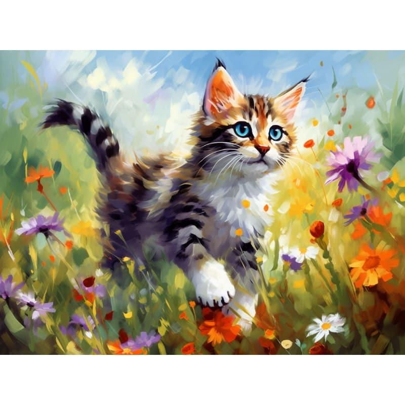 Kitten in the Flowers – Paint by Numbers - My Store