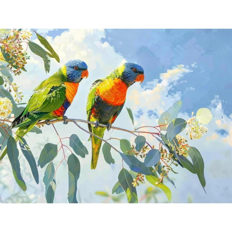 Rainbow Lorikeets in Nature – Paint by Numbers - My Store