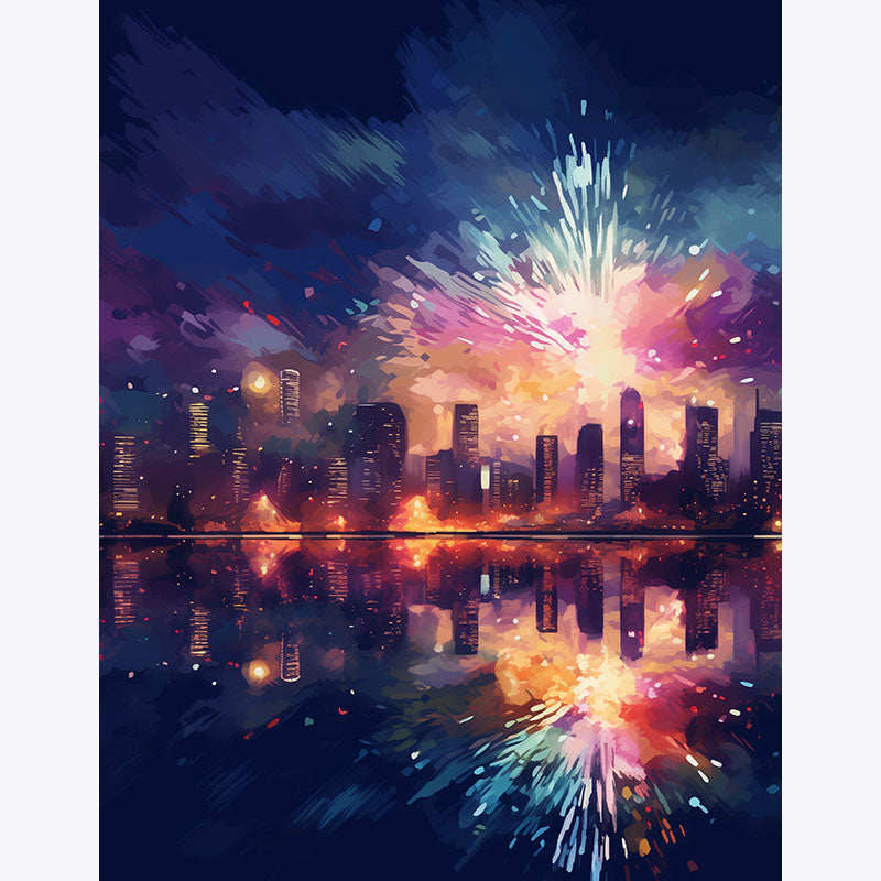 Midnight City Fireworks – Paint by Numbers