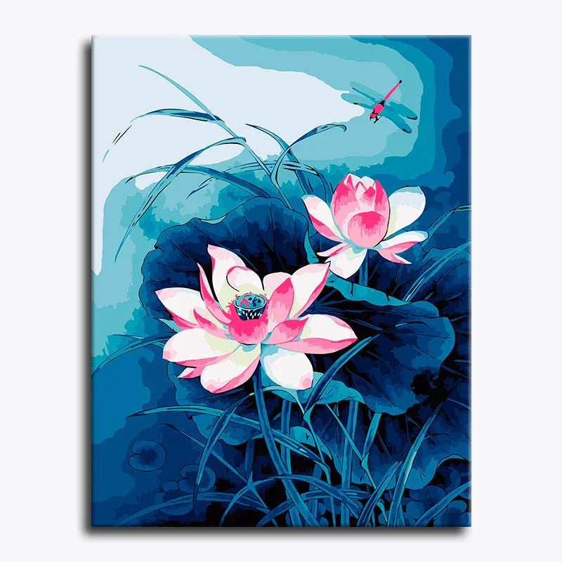 Midnight Lotus – Paint by Numbers