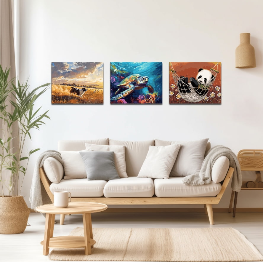 Animal Companions Framed Bundle – Paint by Numbers 3pc Set