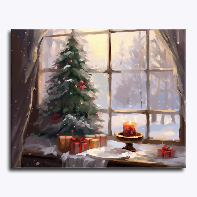 Christmas Window View – Paint by Numbers - My Store