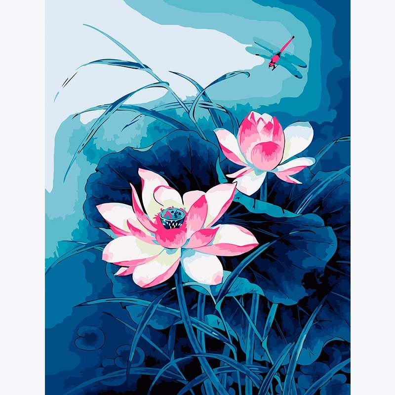 Midnight Lotus – Paint by Numbers