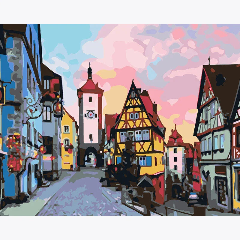 Clocktower Crossing – Paint by Numbers