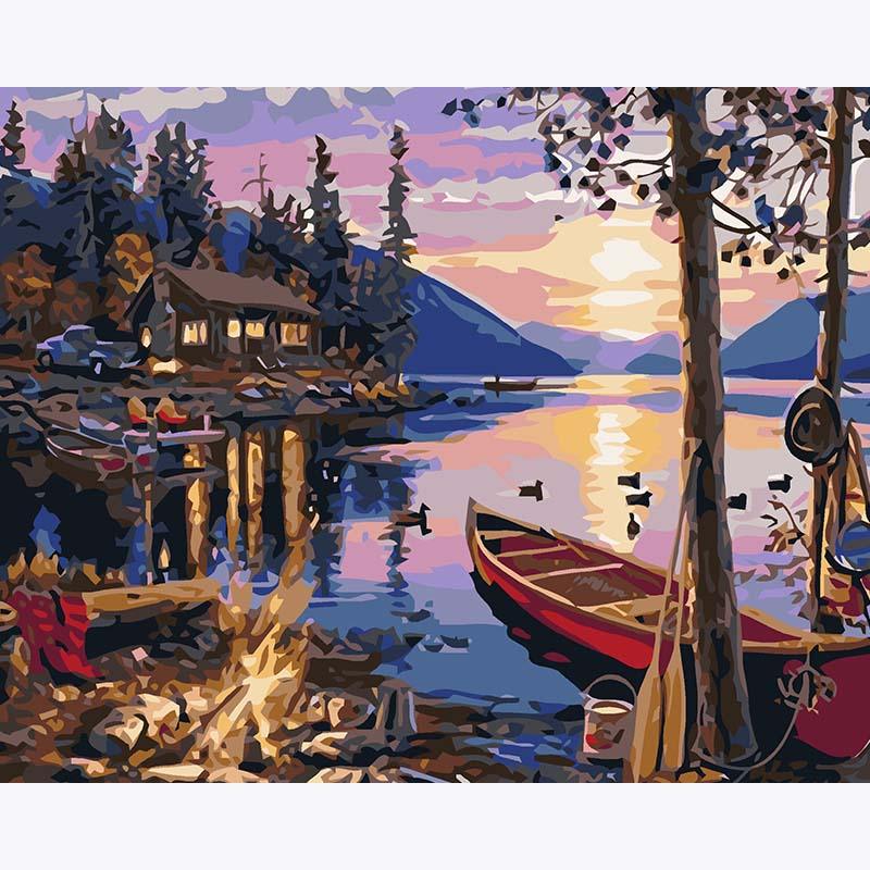 Lakeside Emberlight – Paint by Numbers