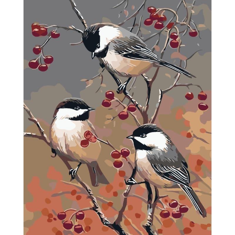 Autumn Chickadees – Paint by Numbers - My Store