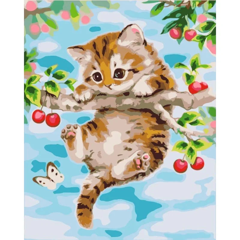Cherry Kitten – Paint by Numbers - My Store