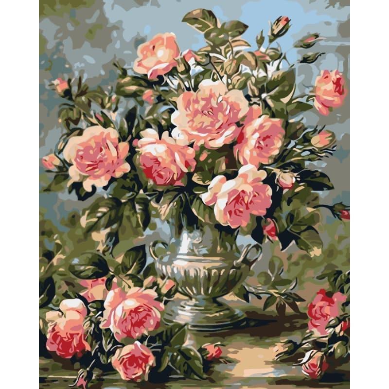 Blush Pink Roses – Paint by Numbers - My Store