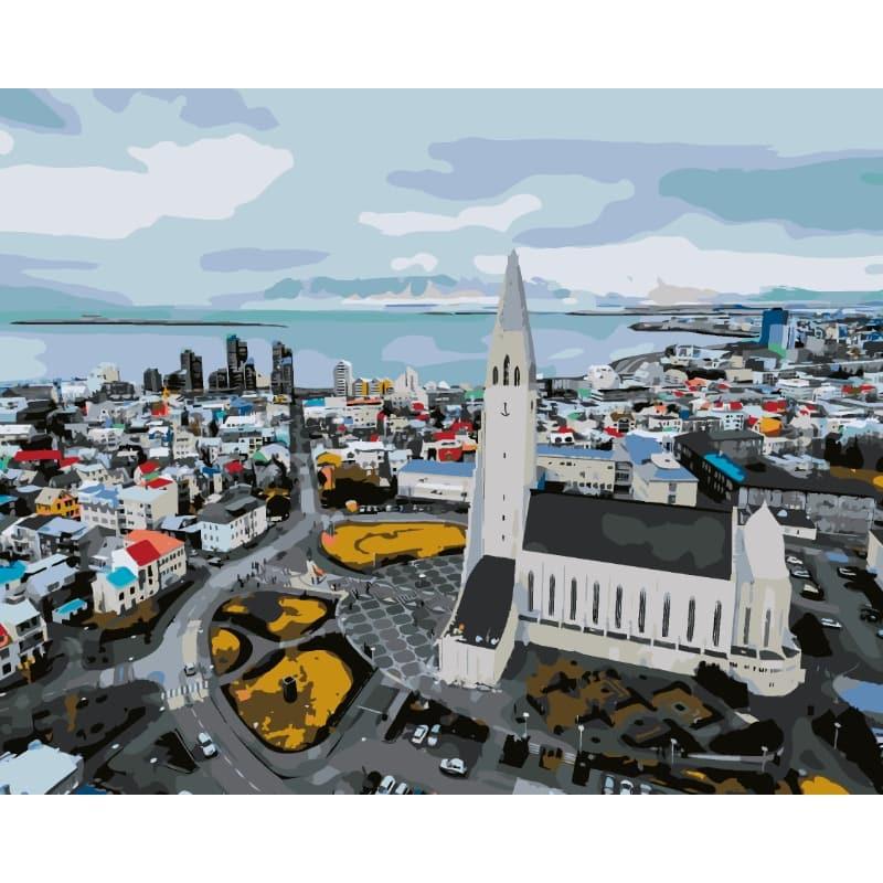Skyline of Reykjavik – Paint by Numbers - My Store