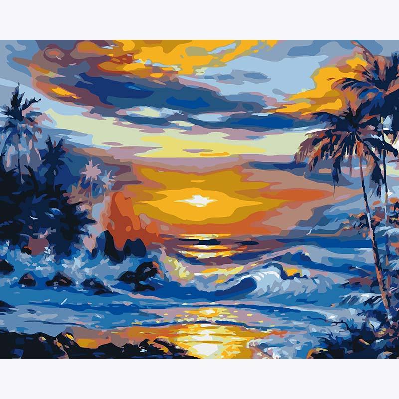 Sunset Shoreline – Paint by Numbers - My Store