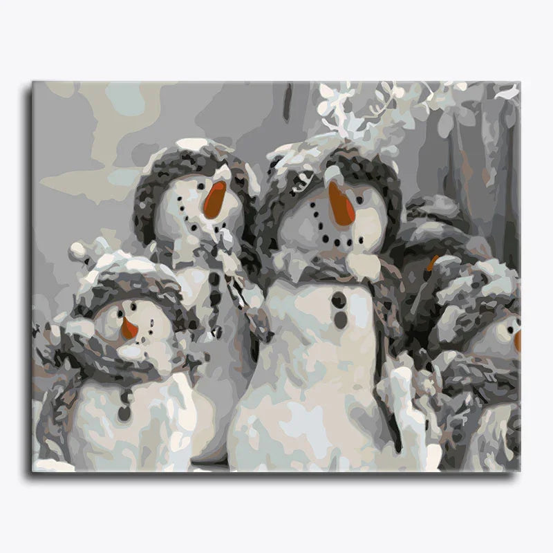 Snowman Family – Paint by Numbers - My Store